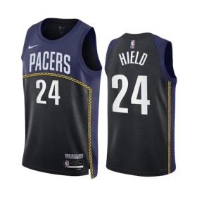 Dres Indiana Pacers Buddy Hield 24 Black Nike 2022-23 City Edition Navy Swingman